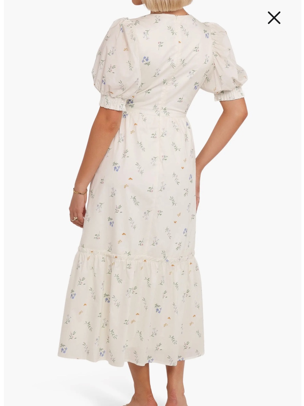 Petal & Pup Steele Puff Sleeve Cotton Midi Dress size small - Picture 2 of 6